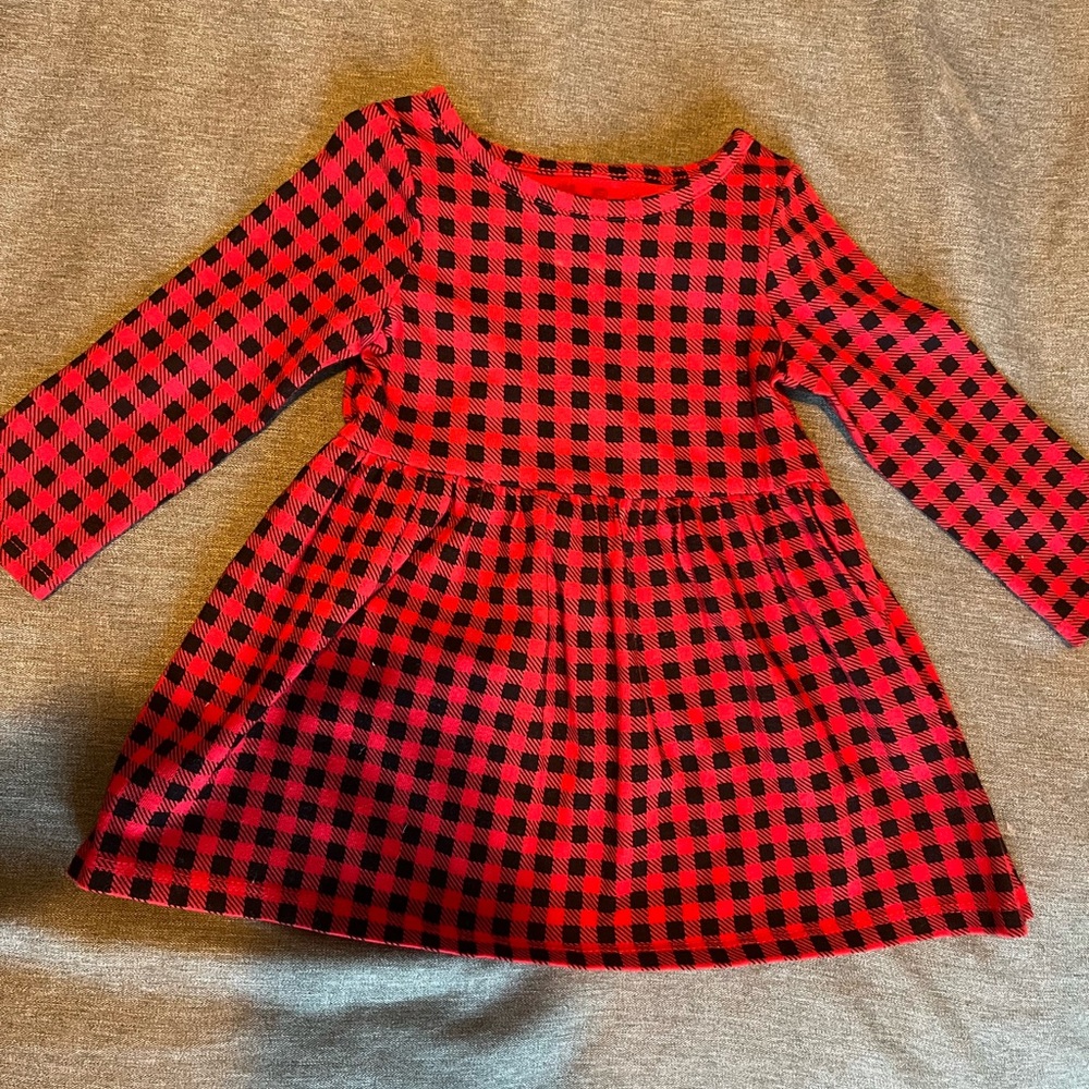 Cat & Jack Red and Black Plaid Dress